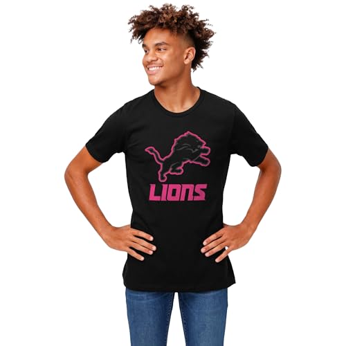 FOCO Men's Standard NFL Team Logo Highlight Reel Short Sleeve T-Shirt, Neon Pink