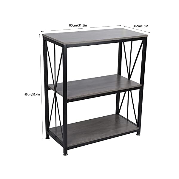 Console Table, Co‑friendly Storage Rack Non‑toxic Stable Support Bookshelf 3‑Tier for Living Room Decor - Image 7