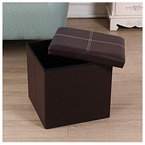 Boîte en cuir à un seul siège 45L | Coffre ottoman de rangement salon et extérieur