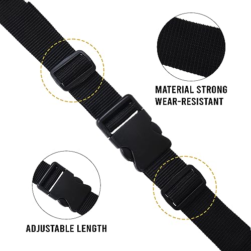 Image of Aqbah Pack of 2 Luggage Tie Down Straps, with Strength up to 600lbs 10 ft in Length with Adjustable Buckle Straps for Motorcycle, Trucks, Luggage etc (Black)