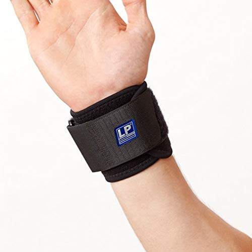 LP Support 753-KM atmungsaktive Handgelenk-Bandage - für Damen & Herren - Wrist-Wraps für Powerlifting, Bodybuilding, Kraft-Sport, Größe:Universalgröße, Farbe:1 x schwarz