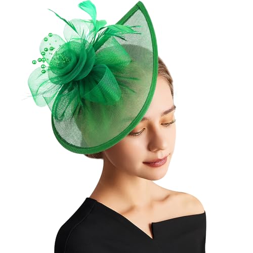 Image of DRESHOW Women Fascinator Hats Tea Party Hat Vintage Pillbox Hat Headband for Cocktail