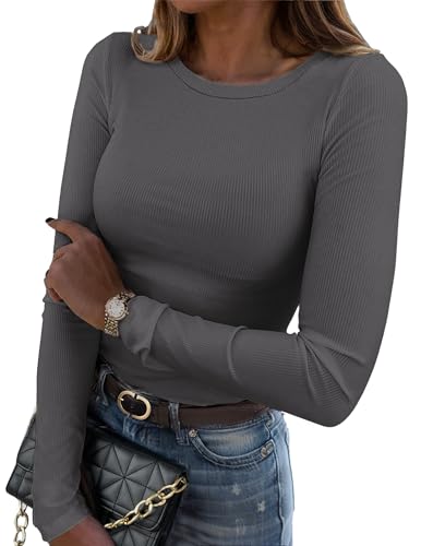 Zeagoo Damen Basic T-Shirt Langarm Slim Fit Tops Casual Rundhals Pullover...