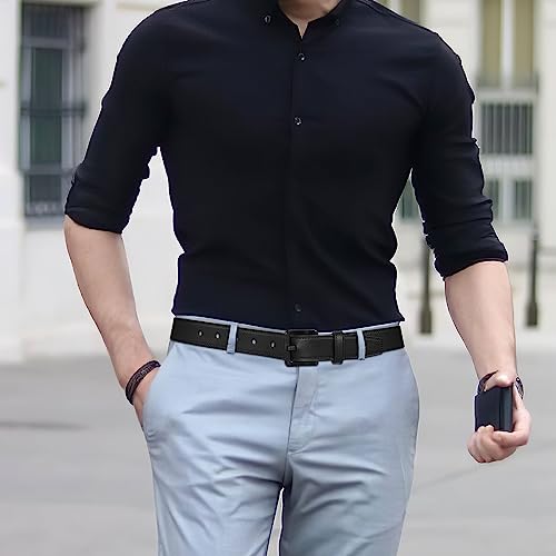 VONMELLI Nickel Free Leather Belt for Men, TSA Approved Non Metal Men’s Belt for Jeans with Hypoallergenic Buckle2