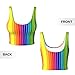 Rainbow Striped Print Lightweight Trendy Women Sports Vest Yoga Workout Running Vests All Seasons