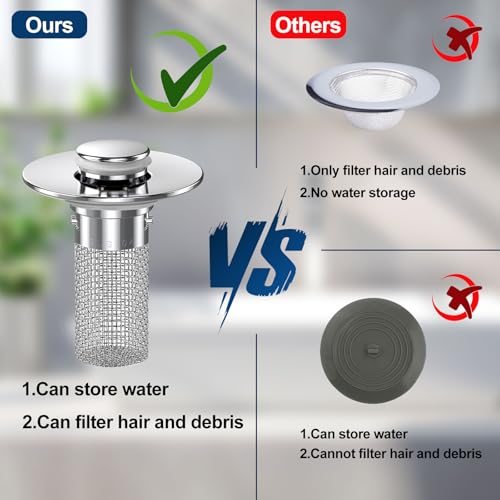 Tapón para lavabo con filtro para cabello de latón miniatura 6