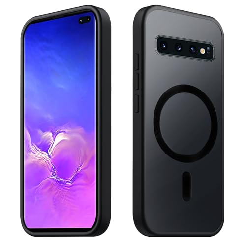 Tawarror Funda Magnética para Samsung Galaxy S10 Plus, Compatible con Magsafe, Carcasa Translúcido Mate Trasera para Samsung S10 Plus, PC Tapa Anti-Arañazos TPU Bumper Anti-Golpes Protectora Caso
