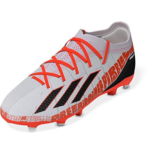 adidas Youth X Speedportal Messi.1 FG Cleats (Cloud White/Core Black/Solar Red, US Footwear Size System, Big Kid, Numeric, Medium, 4)4