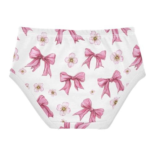 Wusikd Pink Bows Flowers Girls' Underwear Cotton Girls Briefs Soft Toddler Underwear 2T2