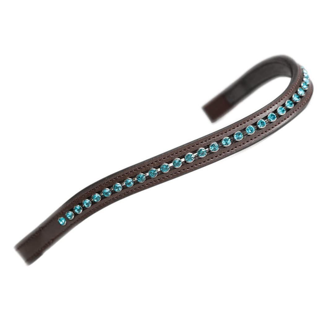 Shires Aviemore Large Diamante Browband (Havana/Green, Full)