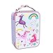 Price comparison product image Ion8 Unicorns Design Lunch Bag, Easy Access 3-Sided Zip, Write-On Name Patch, Freshness & Insulation for 6 Hours, Elasticated Mesh Pocket for Bottles, Machine Washable, Polyester Material, Lilac