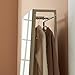 [en.casa] Standspiegel Ganzkörperspiegel Klilbojle 2-in-1 Garderobenspiegel mit Kleiderständer mit 2 Ablagen 160 x 40 x 35 cm eckig Kleiderstange Schlafzimmer Sandfarben