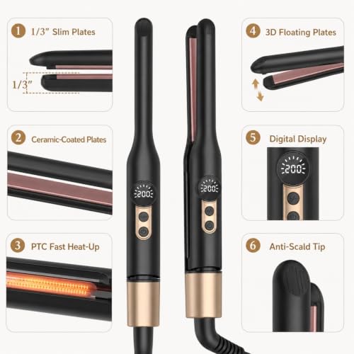 Plancha para cabello y barba con pantalla digital miniatura 3