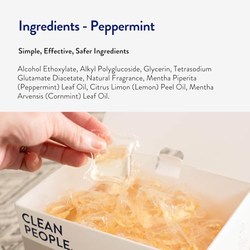 Image of Clean People Laundry Detergent Pods - Recyclable Packaging, Hypoallergenic, Stain Fighting - Ultra Concentrated, Laundry Soap - Peppermint, 192 Pack