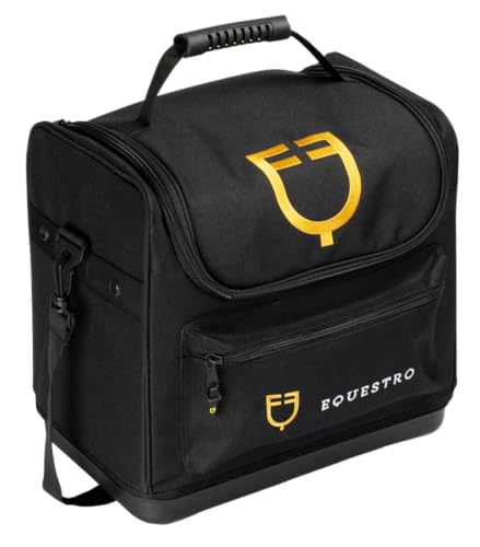 Equestro Borsa Kit Grooming con Tasche TUN, Nero