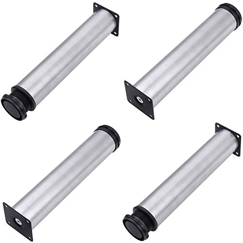 AOWISH 4-Pack Stainless Steel Furniture Legs Furniture Foot Upgraded & Thickened Cabinet Metal Legs 2 Inch Diameter Shelves Sofa Table Kitchen Adjustable Feet with 16 Screws (12 Inch/300 mm - Silver) - Thumbnail 5