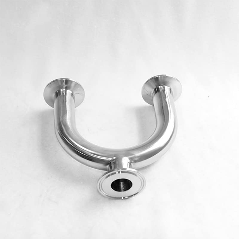 Conector de Manguera Camiseta en U de Triple Abrazadera de Acero Inoxidable 304 de 1/2 "y 3/4", for Montaje de tuberías Homebrew