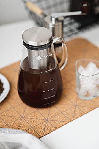 VIENESSO Cold Brew Koffiezetapparaat voor koudgezette koffie of thee, met afneembaar permanent filter van roestvrij… - Image 5