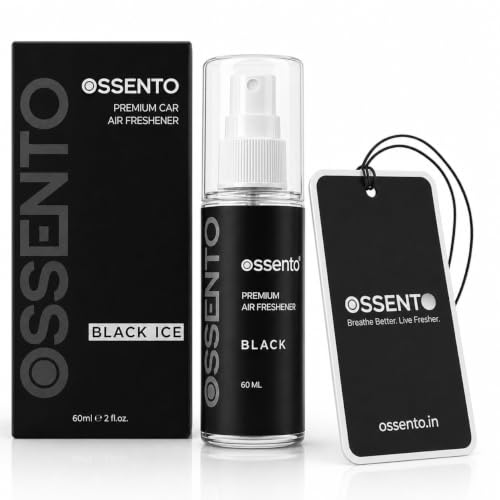 Image of Car Air Freshener Spray Black Ice 60ml | Long Lasting Premium Car Perfume, Odor Eliminator for Interior, Fresh Woody Musky Scent, Fabric Use, Travel Friendly Fragrance Spray