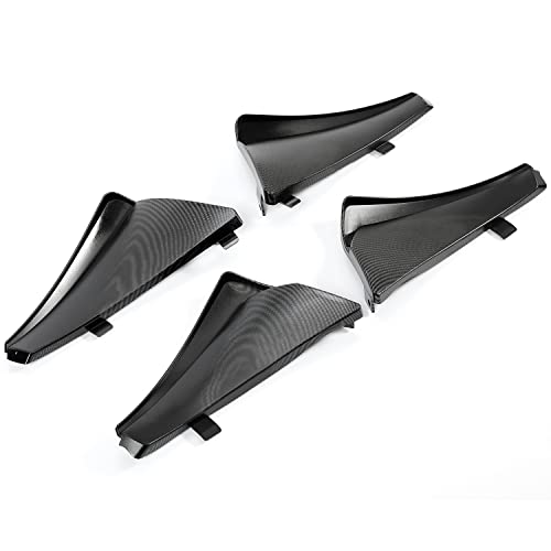 Image of KUAFU 4Pcs Front & Rear Splash Guard Fender Flares Compatible with 2020-2025 Chevy Chevrolet Corvette C8 Replacement for 84263453 84263457 Mud Flaps Carbon Fiber Color