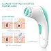【2021 Upgraded】ETEREAUTY Facial Cleansing Brush, Waterproof Face Brush with 4 Brush Heads and a Protective Case - Deep Cleansing, Gentle Exfoliating, Removing Blackhead for Face and Body, Cyan