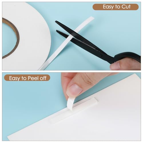 Image of Tatuo 2 Rolls Double Sided Foam Tape PE Foam Tape Sponge Soft Mounting Adhesive for DIY Craft Picture Poster Hanging(1 /4 Inch by 33 Feet,White)