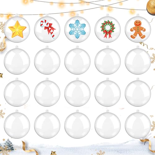 20 Stück Weihnachtskugeln Zum Befüllen,Durchsichtige...