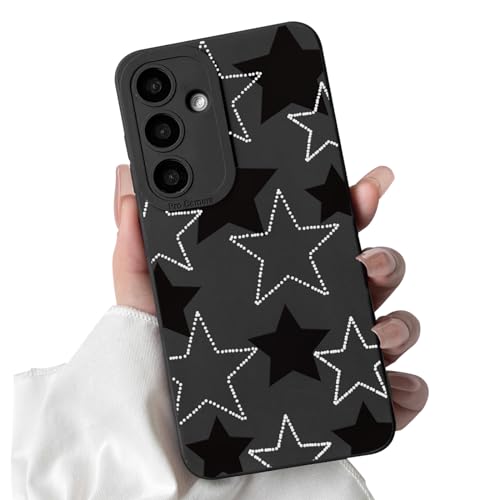 Coque Samsung Galaxy A14 5G antichoc en silicone souple Lovmooful avec motif étoiles noires