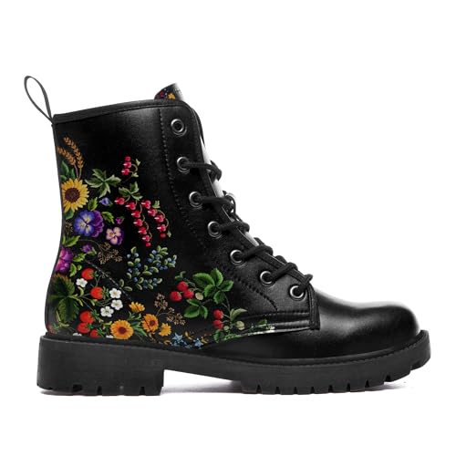 Punk Combat Boots, Stylish Motorcycle Booties for Men & Women, Waterproof Work Boot with Artistic Design2