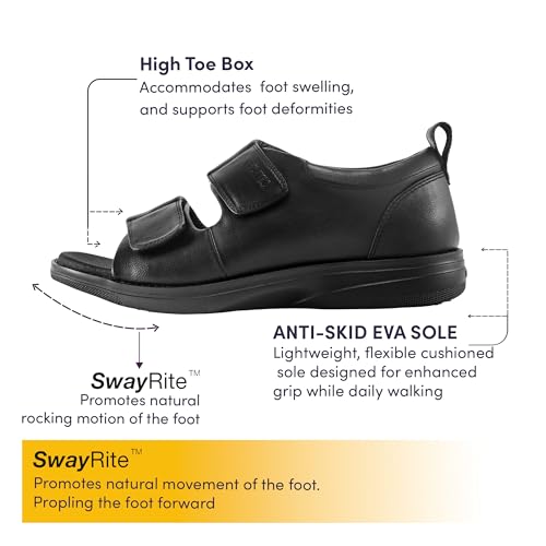 Image of DC2 Bali Fully Adjustable Wide Fit Diabetic Sandals for Men | Diabetic Slippers for Diabetic Feet | Swollen Feet | Neuropathic Feet | Genuine Leather