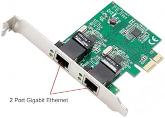 Syba Dual Port Gigabit Ethernet PCI Express 2.1 PCI-E x1 Network Adapter Card (NIC) 10/100/1000 Mbps Card with Realtek RTL8111 Chipset, 2 port (SD-PEX24041)