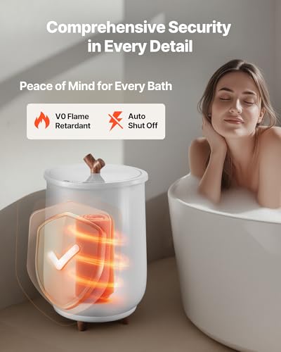 VEVOR Scaldasalviette Secchio Verticale 20 Litri per Bagno SPA Max. 2 Asciugamani Potenza Nominale 465 W Spegnimento Automatico Tempo di Riscaldamento Regolabile 4 Livelli, Riscaldatore Asciugamani - 4