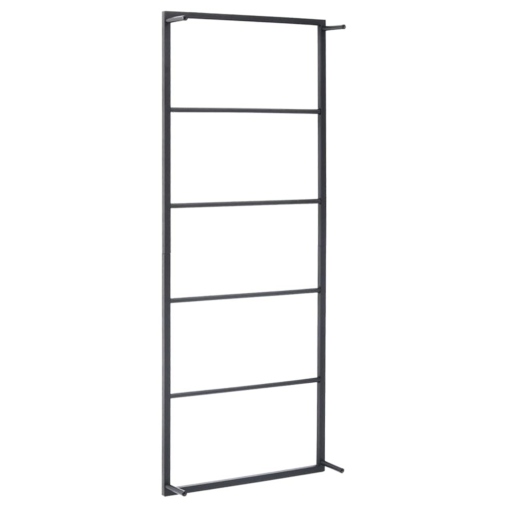 Handtuchständer Schwarz 45x10x115 cm Stahl Wandhalterung mit Doppel Ablage und Schwenkbar für Badezimmer Gäste WC Küche Heizkörper Aufhängung