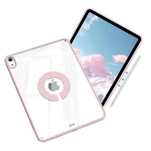 Coque transparente pour iPad 11e et 10e génération rose silicone souple protège tablette