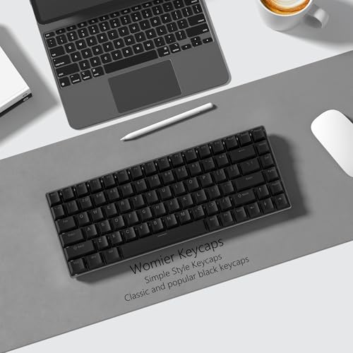 Image of Womier Black Keycaps for Mechanical Keyboard, Shine Through Key caps | PBT Custom Keycap Doubleshot, Universal Compatiability for 60 75 100 Percent Cherry Gateron MX Switches Keyboard, Black