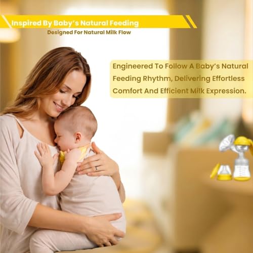 Image of ARDAKI Breast Pump for Feeding Mothers, 3 Level Suction Adjustment, Flexible Silicone Massage Cushion & Ergonomic Handle for Easy & Painless Breast Milk Expression Manual Breast Pump BPA Free (YELLOW)
