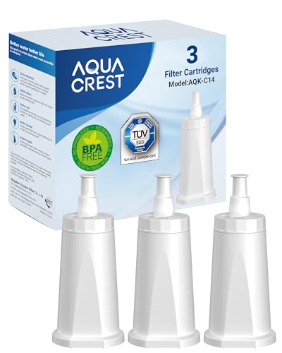 AQUA CREST Kaffeewasserfilter, Ersatz für Sage® Appliances Kaffeemaschine SES008WHT0NEU1 BES008, SES008/SES810/SES875/SES880/SES920/SES980/SES990, TÜV SÜD Zertifizierte (3) (Verpackung kann Variieren)