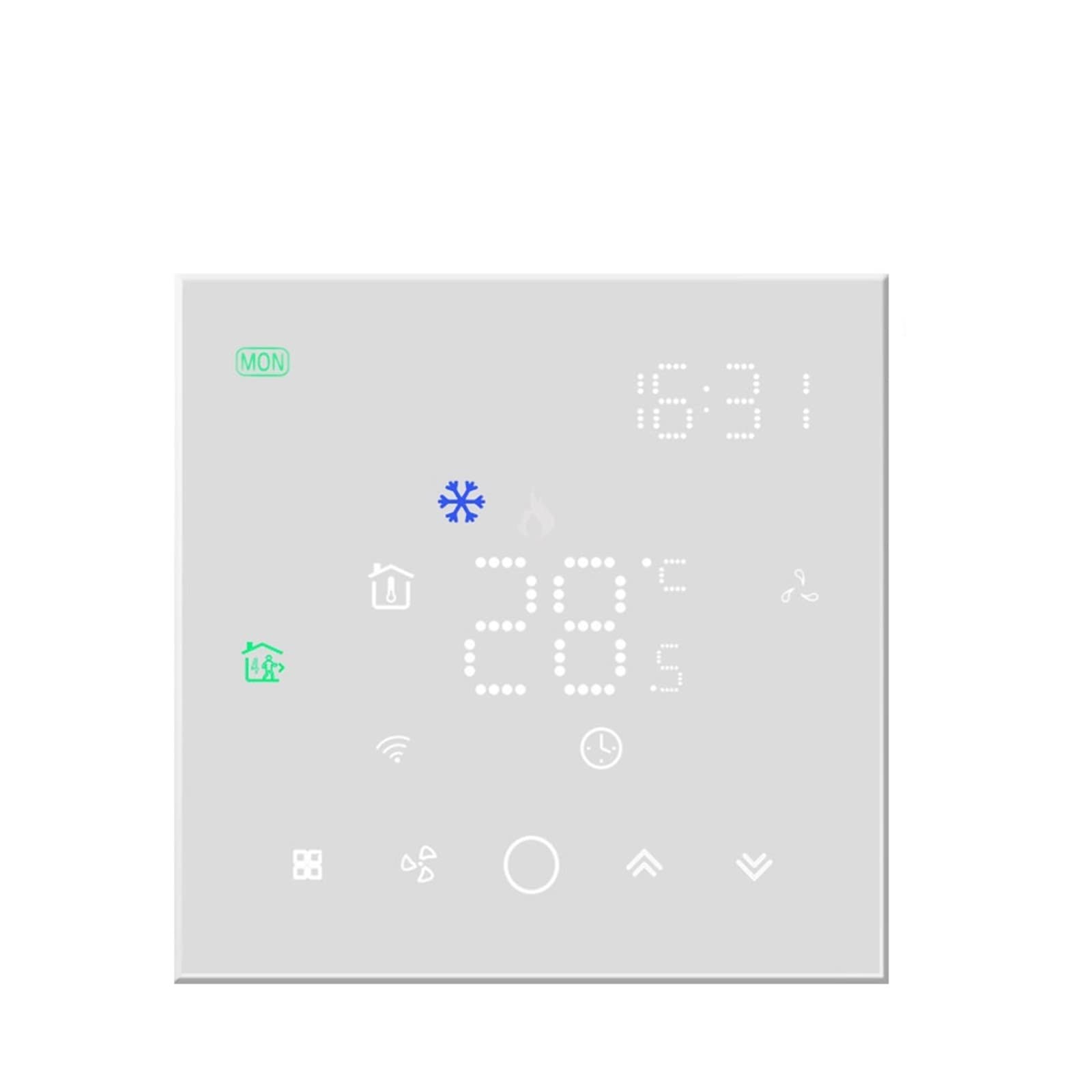 Czujnik termometru, Termostat Wi -Fi dla klimatyzatora Smart Thermotato Regulator temperatury regulator Wireless(Nero,2P AND WIFI)
