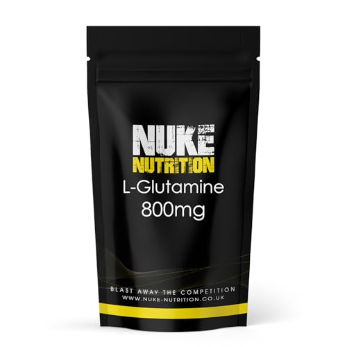 Nuke Nutrition L Glutamine Capsules 800mg - 60 Capsules - L-Glutamine Nutritional Supplements to Reinforce Gut & Intestinal Health - Glutamine to Fortify Immunity - Glutamine Capsules for Recovery