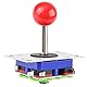 Joystick 2/4/8 Wege mit Rutschfester Mutter, Roter Kugelgriff, Mikroschalter für Gaming, Passend für Bedienfelder aus Holz und Metall, Gaming Zubehör