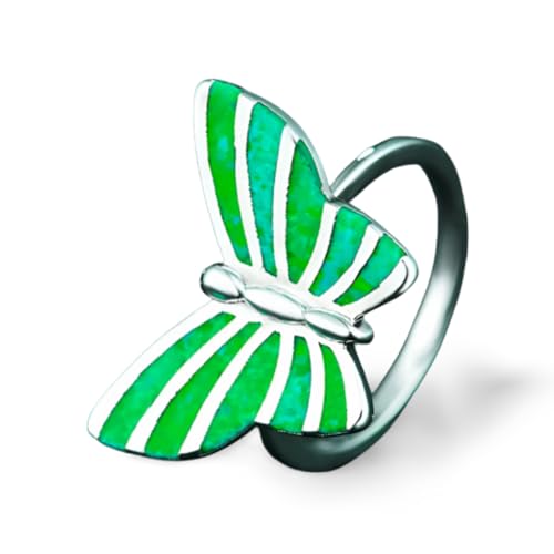 Bijoux bohèmes bague opale vintage papillon femme homme