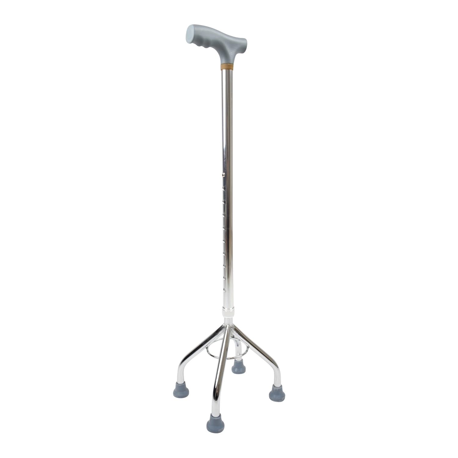 MISBAH Adjustable Quad Base Walking Cane [ Sliver ]