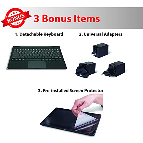[3 Bonus Items] Simbans TangoTab 10 Inch Tablet and Keyboard, 2-in-1 Android 10 Mini Laptop, 4 GB RAM, 64 GB Storage, Mini-HDMI, USB, GPS, Dual WiFi, Bluetooth Computer PC - New 2021 Model - TLX2 - Thumbnail 2