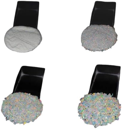 Crushed White Opal Coarse Stone Powder All Size Premium Inlay Material Woodwork Inlay MultiFire Opal Ring Inlay Sparkling Fire White Healing Crystals Chips Decoration Craft DIY