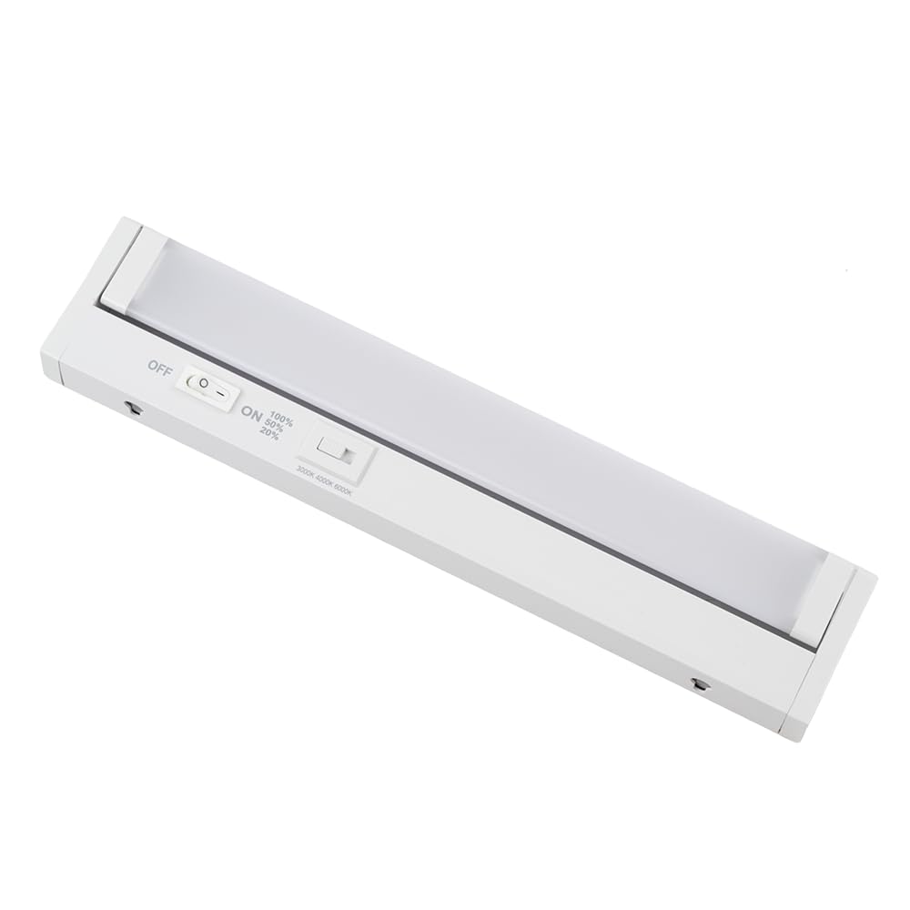 LUXULA LED Unterbauleuchte schwenkbar 30cm, Schrankbeleuchtung mit Schalter IP20, dimmbar 2700K 4000K 6000K, 29,7x6,1x2,4 cm, 4W, 400lm, Unterbau LED Lichtleiste Weiß, Küchenlampe