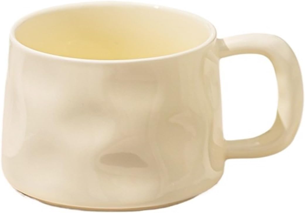 Tea Cup and Saucer Set Ceramic Mugs Retro Coffee Cups and Saucers Afternoon Teacup Breakfast Milk Mug Office Water Cups(White Cup Saucer)