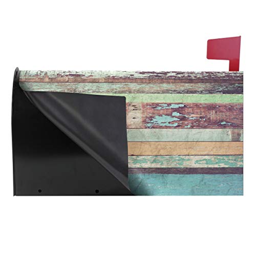 Wamika Old Wooden Mailbox Covers Magnetic Vintage Wood Texture Mailbox Cover Plank Grunge Mailbox Wraps Post Letter Box Cover Garden Decorations Standard Size 18" X 21" #TOP2