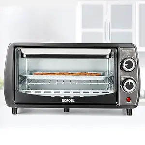 Borosil Prima Pro 10 Litres Oven Toaster Griller | 800W Heating Element, Temprature Control, 0-60 min Timer | Pizza Oven, Cake Oven for Baking | 1 year Warranty