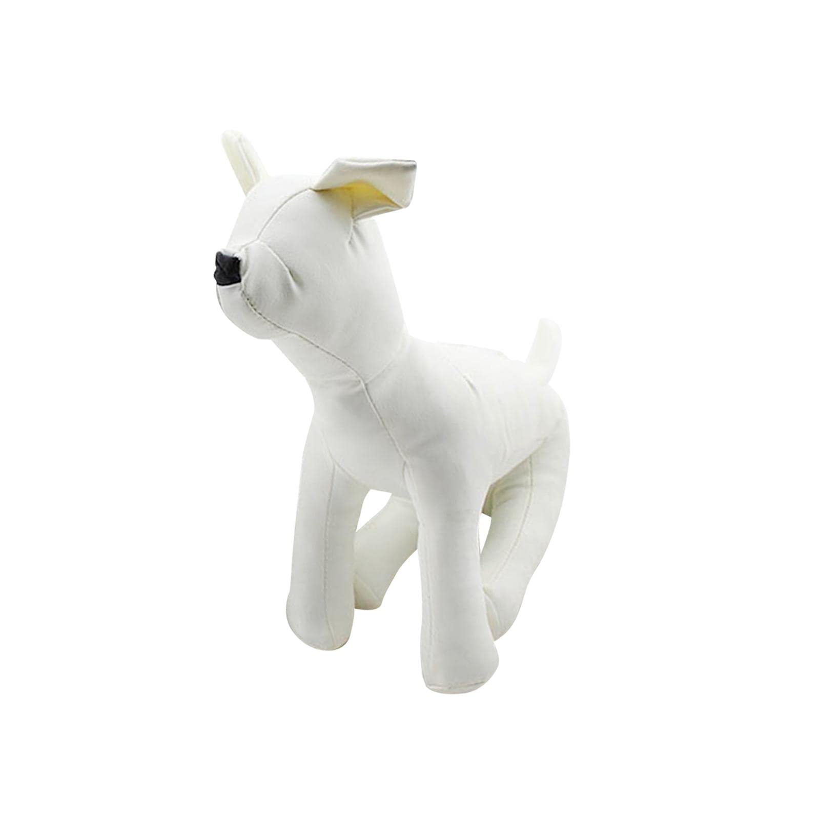 perfk Mannequins de Chien en Cuir PU, modèles de Chien Jouet Doux Grand Cintre Support de vêtements pour Animaux de Compagnie Mannequin Mannequin, Taille S Blanc