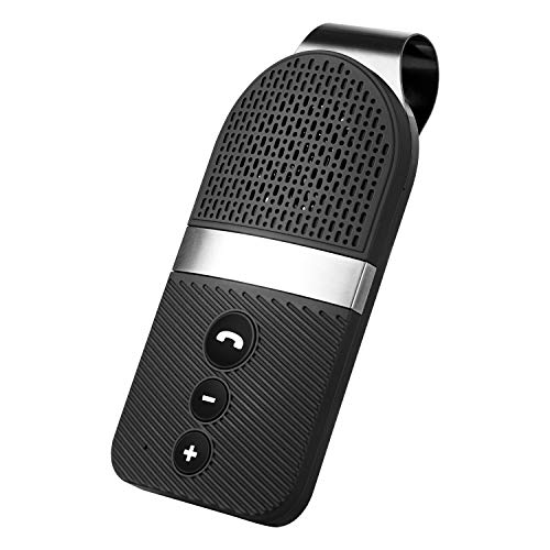 Slopehill Bluetooth Car Speaker for Cellphone, Wireless Handsfree Bluetooth Car Speakerphone with Clear Sound for Safely Talking, Driving and Music Streaming, Rechargeable, Visor Clip, Dual 2W Speaker